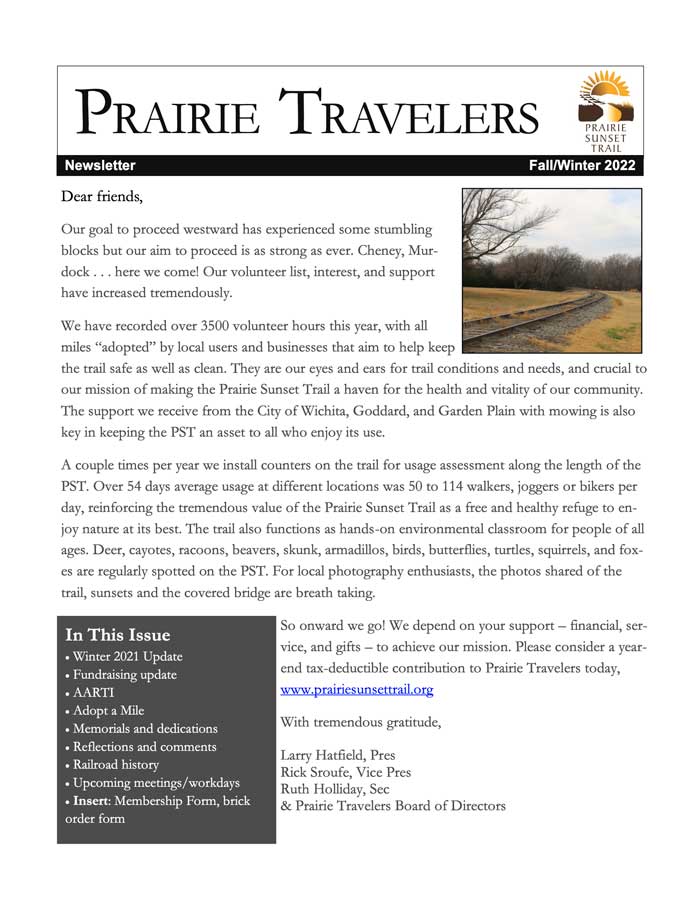 2022 Fall/Winter newsletter front page